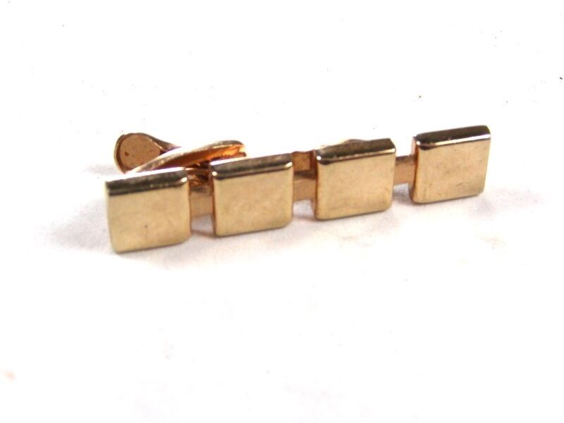 Primary image for 1960's 4 Squares Goldtone Tie Clasp by HICKOK U.S.A. 101615