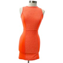 RACHEL Rachel Roy Womens 2 Bodycon Dress Peachy Orange Textured Floral Panel  - £23.12 GBP