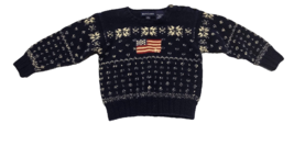 Baby Ralph Lauren The Iconic Flag Sweater Navy Blue Americana Fair Isle ... - $89.09
