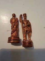 Replacement Chess Pieces Manopoulos Greek Roman Copper Tone King Queen Mini Fig - £19.20 GBP