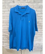 Polo Ralph Lauren Men’s 100% Cotton Polo Shirt Royal Blue Yellow Logo Si... - $628.11 MXN