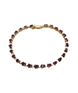 Gorgeous Pear Shaped Ruby &amp; 14k Yellow &amp; White Gold Tennis Bracelet - £953.98 GBP