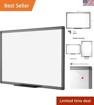 Magnetic Dry Erase White Board, 48 X 36 Inches, Black Aluminium Frame - $113.55