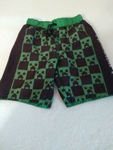 Minecraft Mojang Creeper Green Gamer Bathing Suit Swim Trunks Shorts Boys 8 - £9.03 GBP