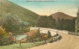Collotype Deerfield River Bridge 1920s Mohawk Trail hand colored postcar... - $5.49
