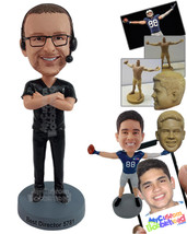 Personalized Bobblehead Nice dude wearing a v-neck t-shirt with crossed ... - £71.39 GBP