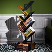 Free Standing Book Shelf Bookcase Storage Organizer Rack Display Drawer Wood 6 - £50.27 GBP