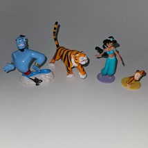 4 Disney Aladdin Toy Figures Lot Genie Rajah Tiger Jasmine Princess Abu Monkey - £14.08 GBP