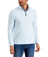 Club Room Men&#39;s Birdseye Quarter-Zip Pullover in Billowing Cloud Blue-XL - £15.81 GBP