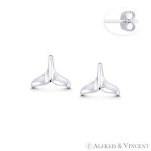 Whale Fin / Dolphin Tail Sealife Luck Charm Stud Earrings in 925 Sterling Silver - £10.50 GBP