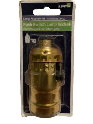 (2pc) LEVITON Push Button Lamp Socket BRASS (C20-0609-PG) Replacement Switch - $6.80