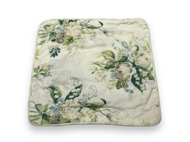 Vtg Laura Ashley Winter Lily White Green 13” Small Throw Pillow Cover Decorative - £31.26 GBP