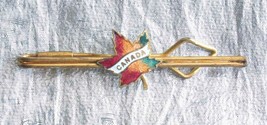 Enamel Canada Maple Leaf Gold-tone Tie Clip 1930s vintage 2 5/8&quot; - £9.67 GBP