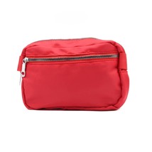 Ladies Nylon Rectangle Belt Bag Crossbody Sling Bag Red - £13.98 GBP