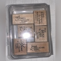STAMPIN' UP! Best Yet Stamp Set of 6 Rubber Wood Mount Occasion Holiday Greeting - £30.96 GBP