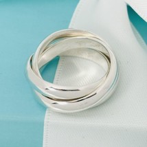 Size 5.5 Tiffany Califfe Ring 3 Band Triple Rolling Interlocking Paloma Picasso - £272.43 GBP