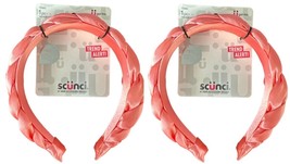 Lot of 2 Scunci Real Style Trend Alert! Satin Braided Headband - Shiny Pink - $190.96 MXN