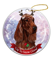Holiday Pet Gifts Irish Setter Dog Porcelain Christmas Ornament - £25.63 GBP