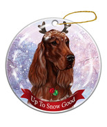 Holiday Pet Gifts Irish Setter Dog Porcelain Christmas Ornament - £25.27 GBP