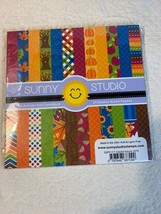 Sunny Studio Colorful Autumn 24 double sided cardstock pack - New - £7.11 GBP