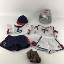 Build A Bear Workshop Clothing Outfit Sports Athlete Lot Helmet Jersey S... - £19.79 GBP