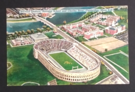 Aerial View Harvard Stadium Business School Football Linen UNP Postcard c1940s - £7.61 GBP