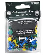 Simplify Assorted Color Push Pins 100 Pack - $35.48 MXN