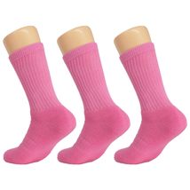 AWS/American Made Cotton Crew Athletic Socks for Women Smooth Toe Seam Socks 3 P - £11.07 GBP