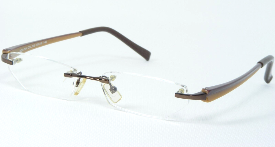 OGI MOD. 704 COL. 735 BROWN EYEGLASSES GLASSES RIMLESS 50-18-140mm Germany - $76.55