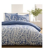 Full Queen 100 Percent Cotton 3Piece Comforter Set with Blue White Flora... - $267.47 CAD