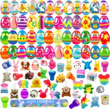 48 Pack Prefilled Easter Eggs with Fidget Toys Bright Colorful Easter Eg... - £31.62 GBP