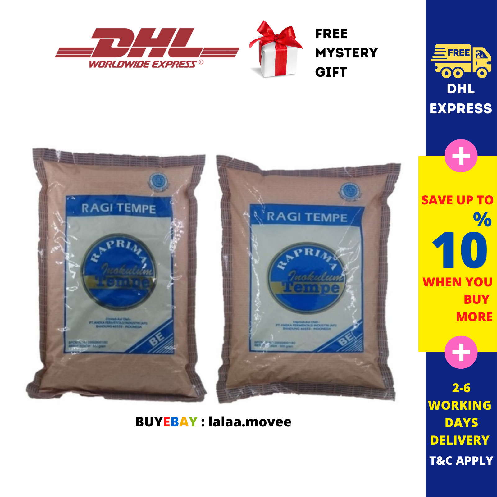 2 X 500g RAPRIMA TEMPEH RAGI TEMPE Starter Inoculum Tempeh Soya Protein - $60.95