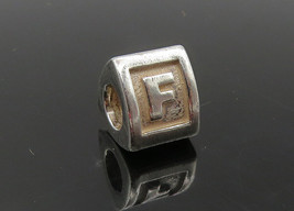 PANDORA 925 Silver - Vintage Petite Shiny F Initial Bead Charm Pendant - PT7478 - £38.41 GBP