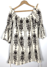 Urban Mangoz Dress Large Off Shoulder White Heavily Embroidered Ethnic Tropical - £29.74 GBP