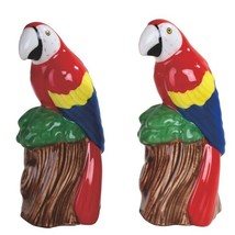 Scarlet Macaw 65053 Parrot Ceramic Salt and Pepper Shaker Set 4.5&quot; H - $22.77