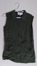 Cupcakes And Cashmere Hunter Green Sleeveless Vest Jacket Women&#39;s Size S - $291.31 MXN