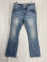 BKE Aiden Size 26s Bootleg Men’s Blue Denim Jeans Distressed destroyed Faded - £18.91 GBP