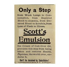 Scott&#39;s Emulsion Cod Liver Medicine 1894 Advertisement Victorian Medical... - €17,25 EUR