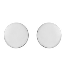 Simple and Stylish Round 10mm Discs Sterling Silver Post Stud Earrings - £9.73 GBP