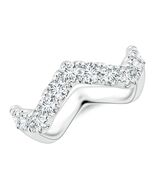 Angara Natural Round 1.24Ct Diamond Zig Zag Ring in 14K Solid Gold (2.9MM) - $3,248.10