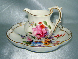 ROYAL CROWN DERBY Posies Miniature Creamer Pitcher &amp; Underplate Saucer Set - £19.62 GBP
