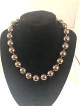 10 K Clasp &amp; 2 1/2” Ext Large Purple Pearls 14 mm Necklace Knotted Between Great - £34.58 GBP
