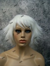 White Feathered Cosplay Wig Edgy Mrs Claus Layered Shag Comic Anime Fairy Elf - £10.97 GBP
