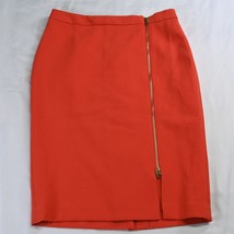 Talbots 4 Orange Gold Zip Asymetrical Knee Length Modest Pencil Skirt - £15.73 GBP