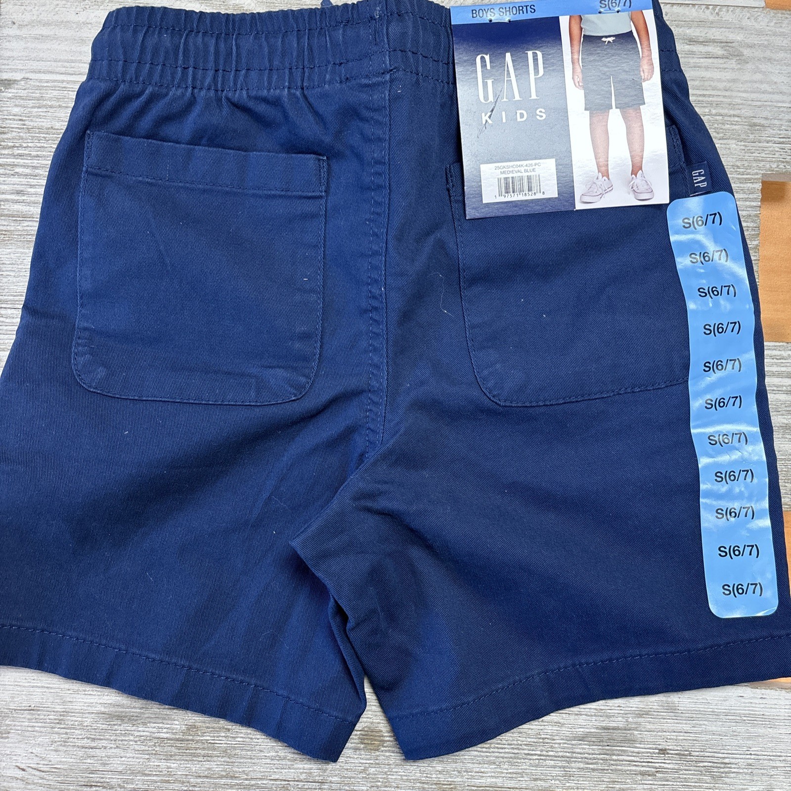 Gap Boy's Elastic Waistband Front &Back Pockets Stretch Soft Twill Shorts S(6/7) Item image 2