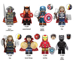8PCS Marvel Superhero Minifigure Building Blocks Fits Lego Toys Gifts - £13.27 GBP