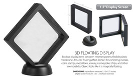 3D Floating View Coin Display Frame Holder Box Case Small Black (1.5”) - QTY 2 - £6.79 GBP