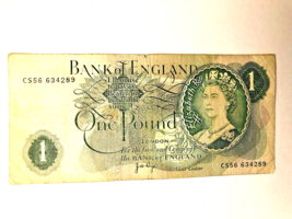 BANK OF ENGLAND ONE POUND NOTE JB PAGE Circulated 1970 - 1980. FREE SHIP... - $11.87