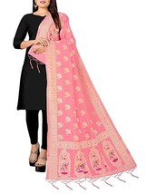 Banarsi Dupatta Silk Zari ethnic Indian Chunni Women Wedding/partywear Orange - £21.60 GBP