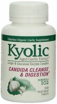 Kyolic Aged Garlic Extract Formula 102, Candida Cleanse and Digestion, 100 Ve... - £13.16 GBP